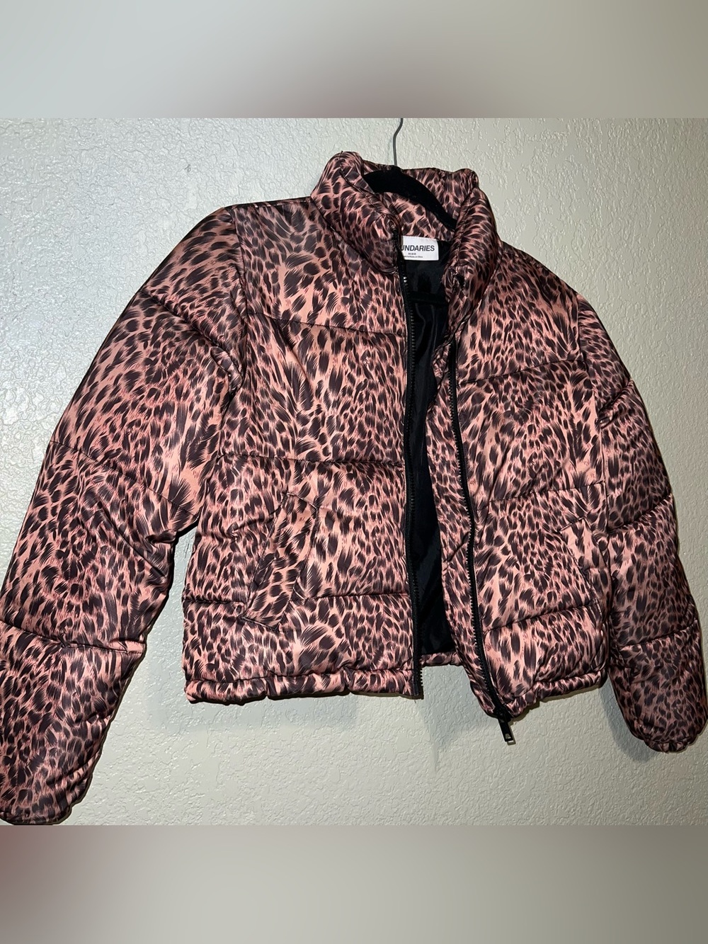 XS No Boundaries Leopard Print Puffer Jacket